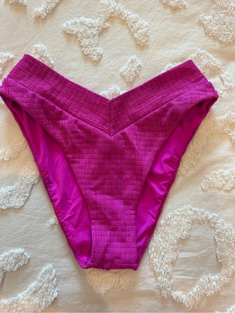 BECCA Fuchsia Textured Two-Piece Bikini